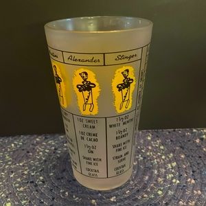 Vintage 50’s Federal Glass Frosted Barware Recipe Measuring Glass